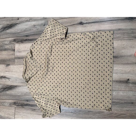 Cremieux Men’s XL Classics Polo Blue Paisley on Tan Collared Short Sleeve Shirt - Picture 4 of 5